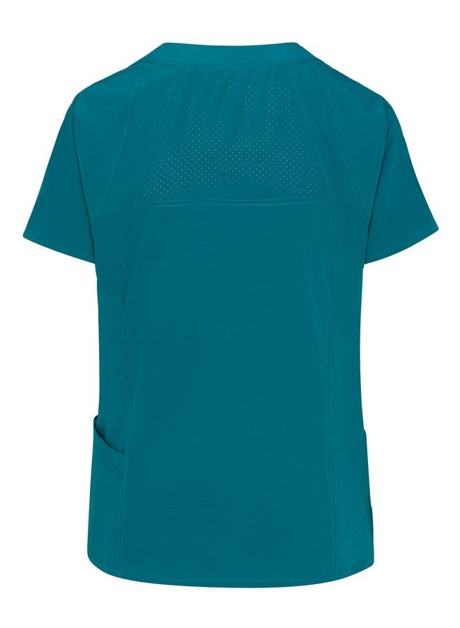 ناتشورال يونيفورمز طقم ملابس رياضية نسائية من Natural Uniforms، مصنوع من قماش مطاطي مريح، متوفر بمقاسات عادية وصغيرة (أزرق مخضر، متوسط) - Image 4